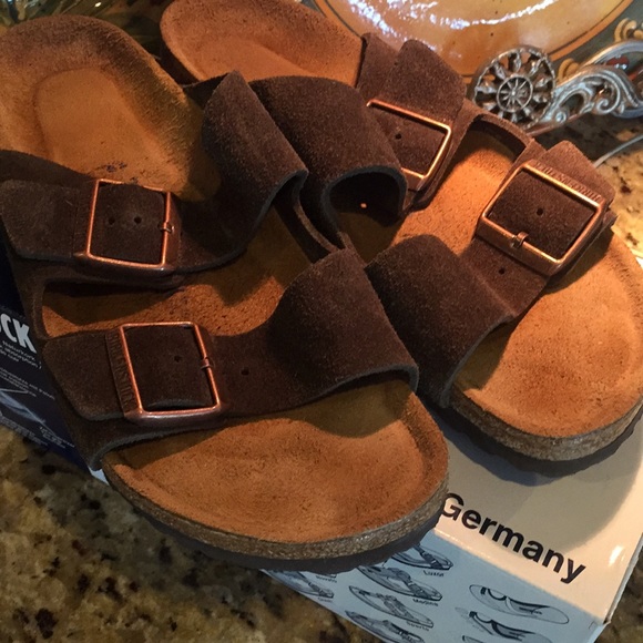 Birkenstock Shoes - Birkenstock Arizona Soft Footbed Suede Mocha 38N